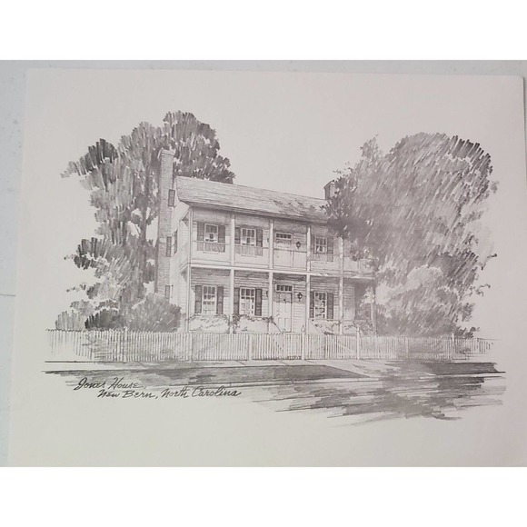 New Bern, NC four prints- Tyron Palace, Jones, Stevenson, & Stanley Houses ML - Picture 1 of 7